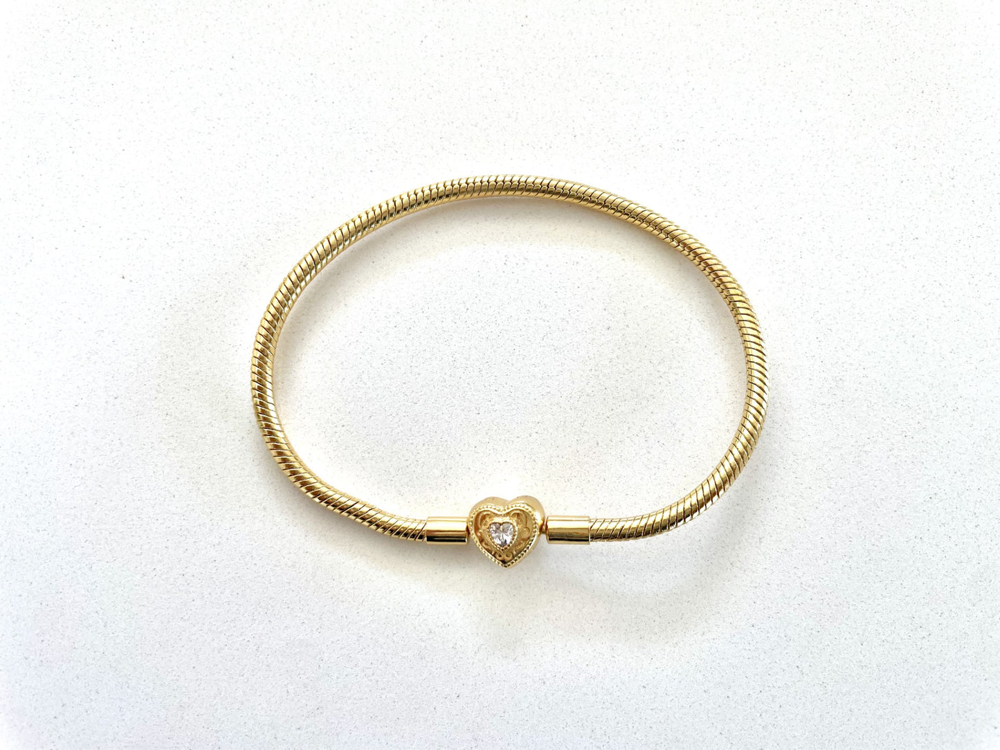 Heart Charm Snake Bracelet