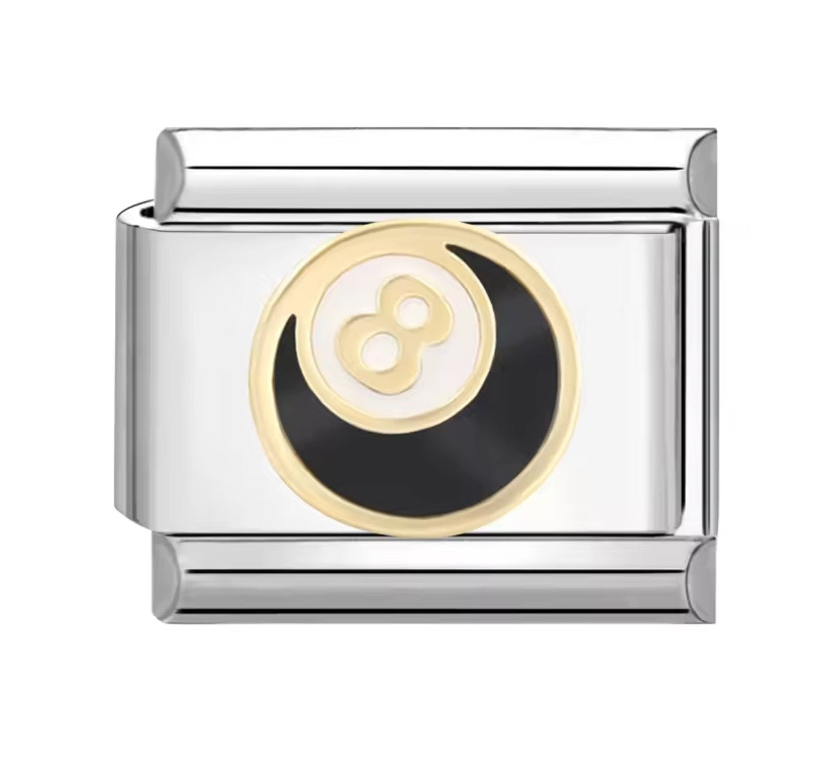 8 Ball Italy Charm Silver Link