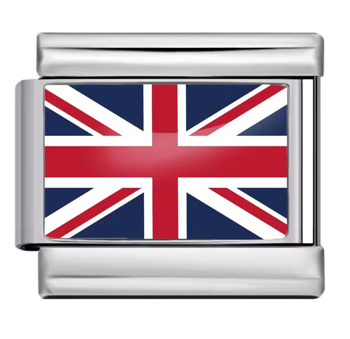 Britain Flag Charm Silver Link
