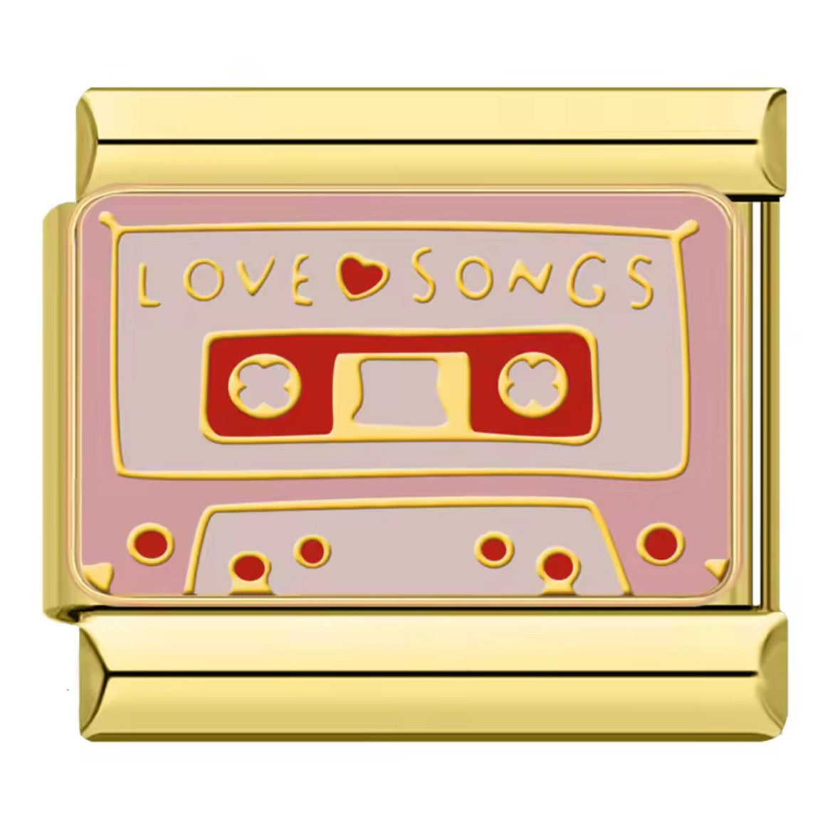Cassette tape Italy Charm Gold Link
