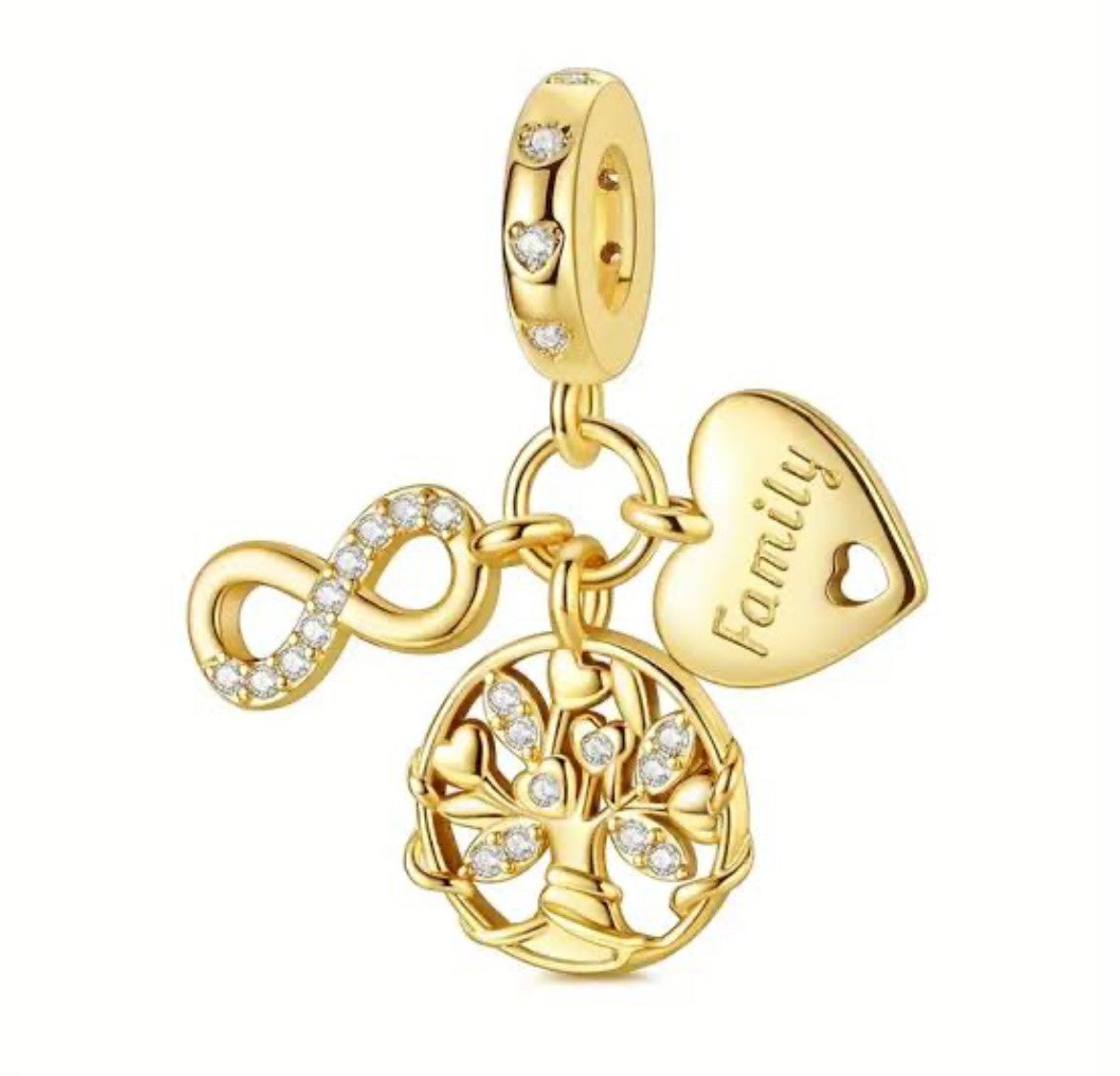 Family Infinity Triple Dangle Charm