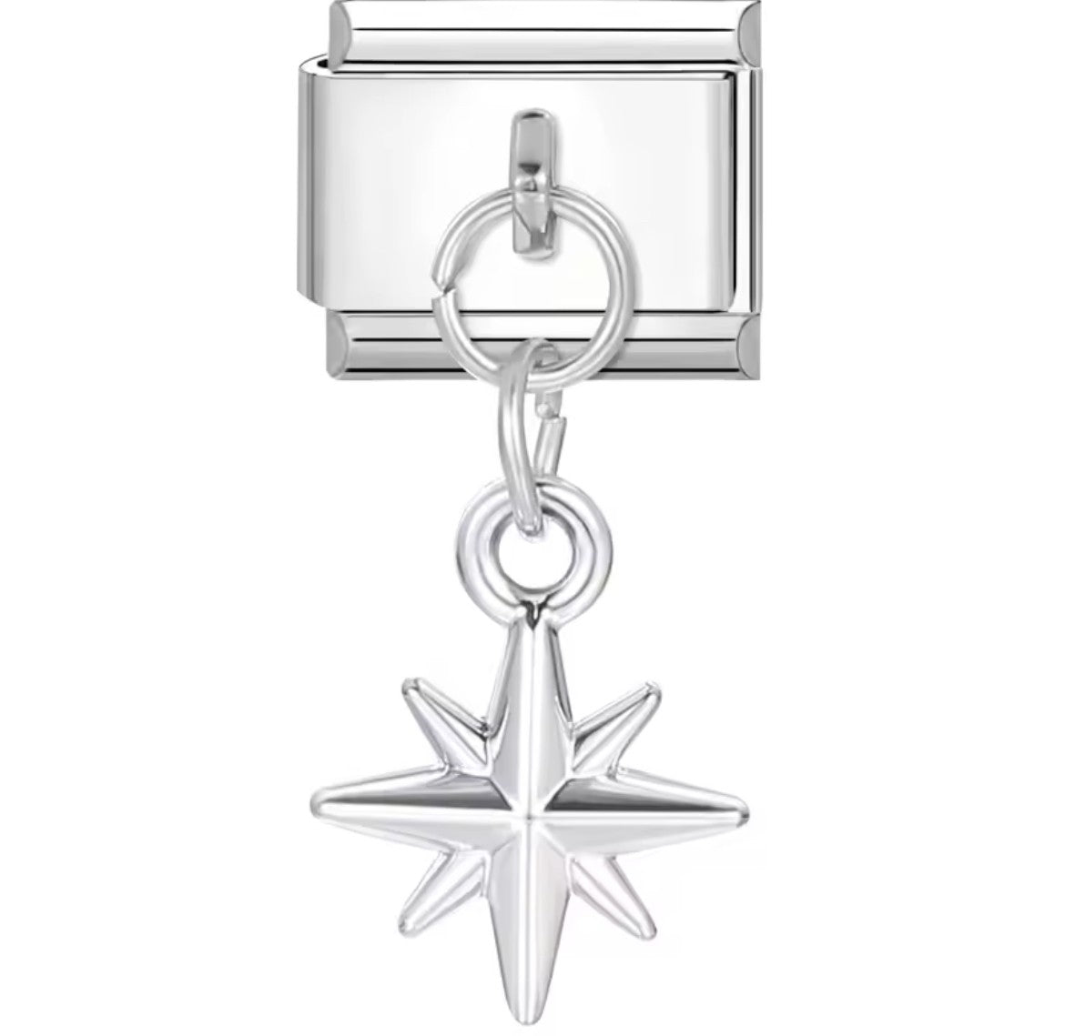 Starburst Italy Dangle Charm Silver Link