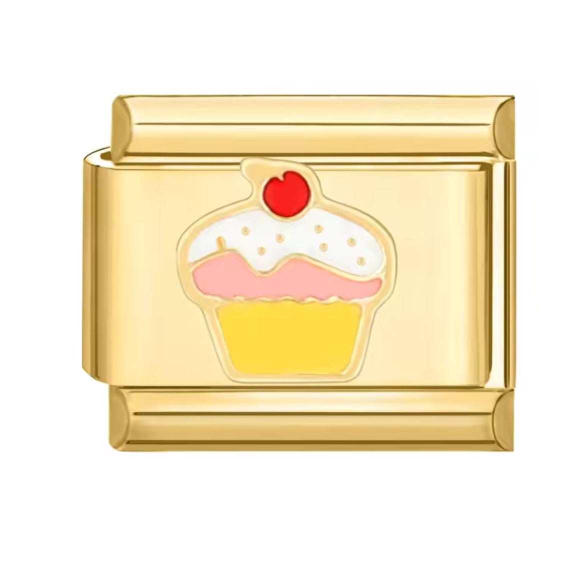 Cup Cake Italy Charm Gold Link