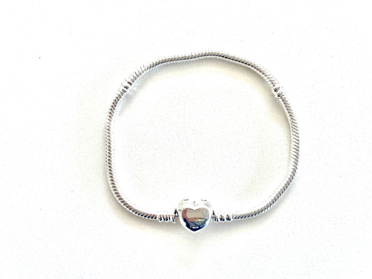 Heart Charm Snake Bracelet