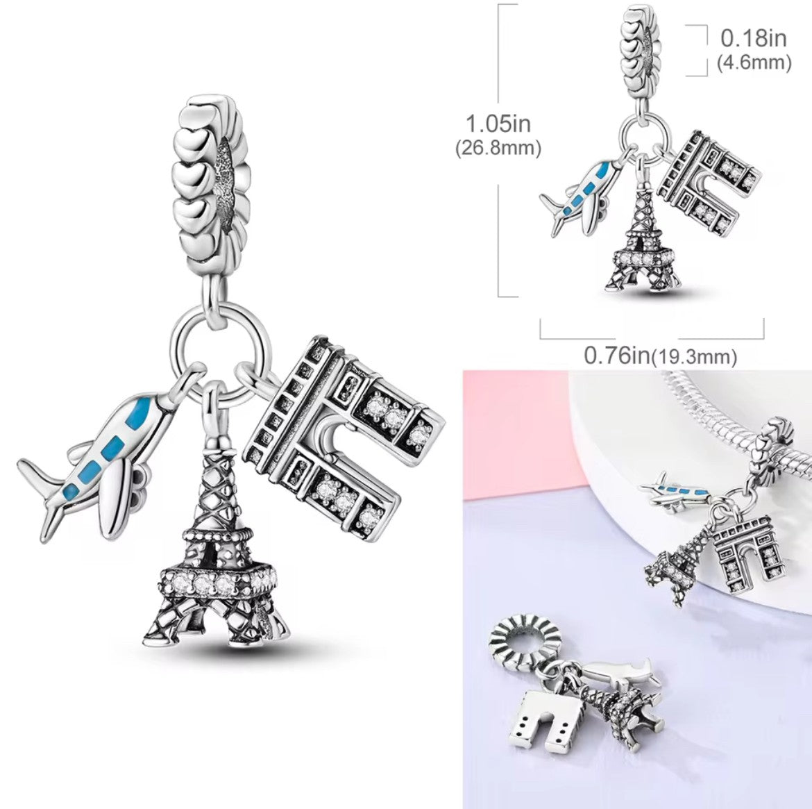Travel Paris Eiffel Tower Dangle Charm