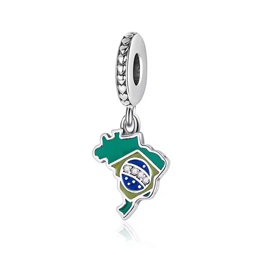 Brazil Map Dangle Charm