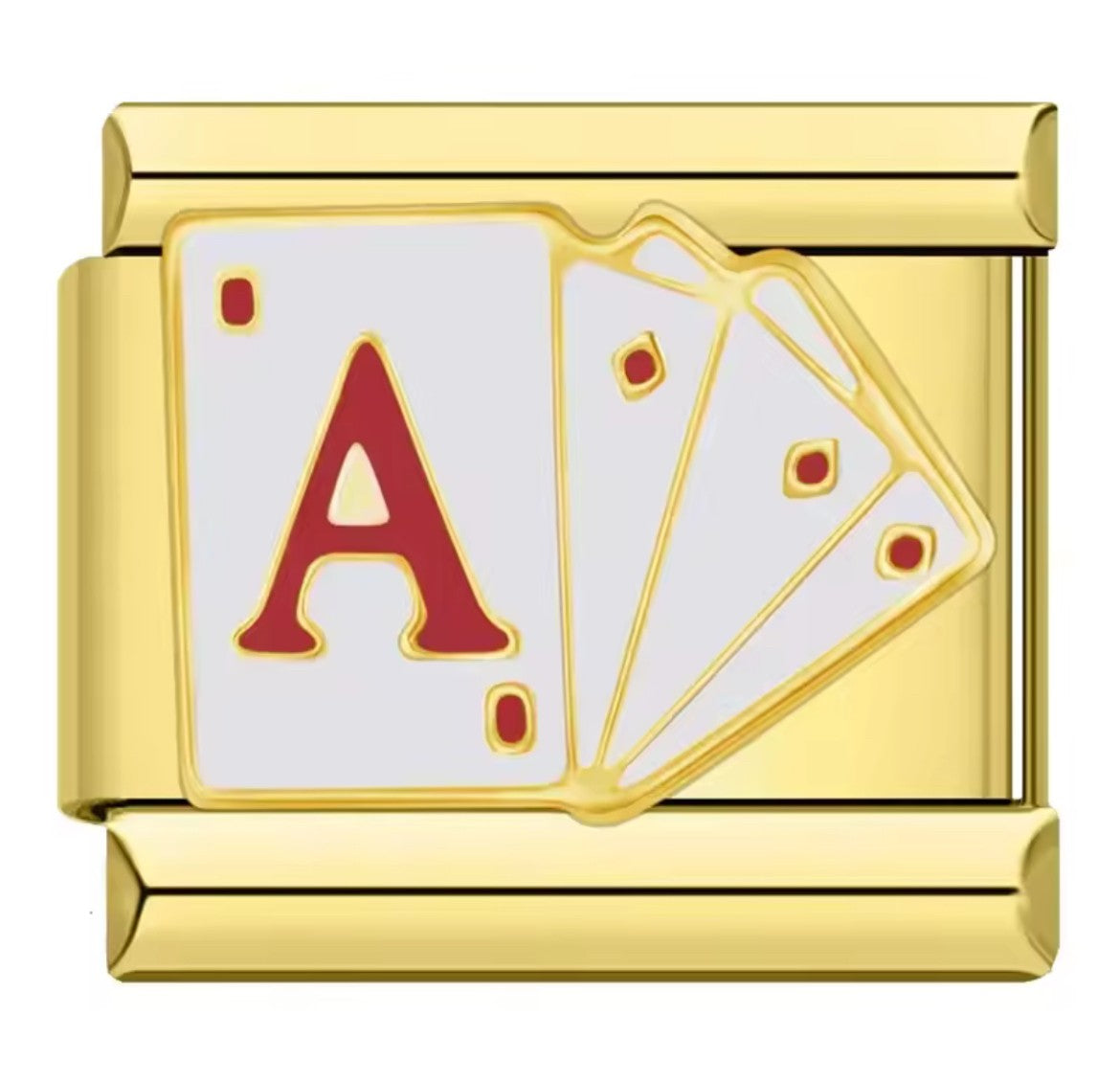 Ace of Diamonds Italy Charm Gold Link