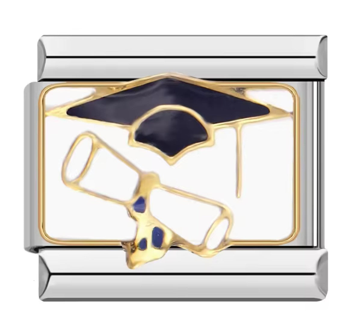 Graduation Italy Charm Silver Link