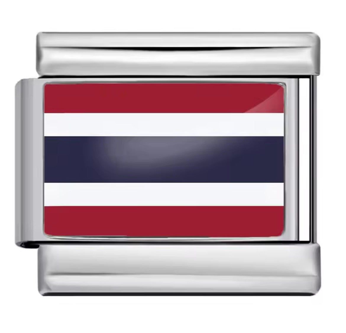 Thailand Flag Charm Silver Link