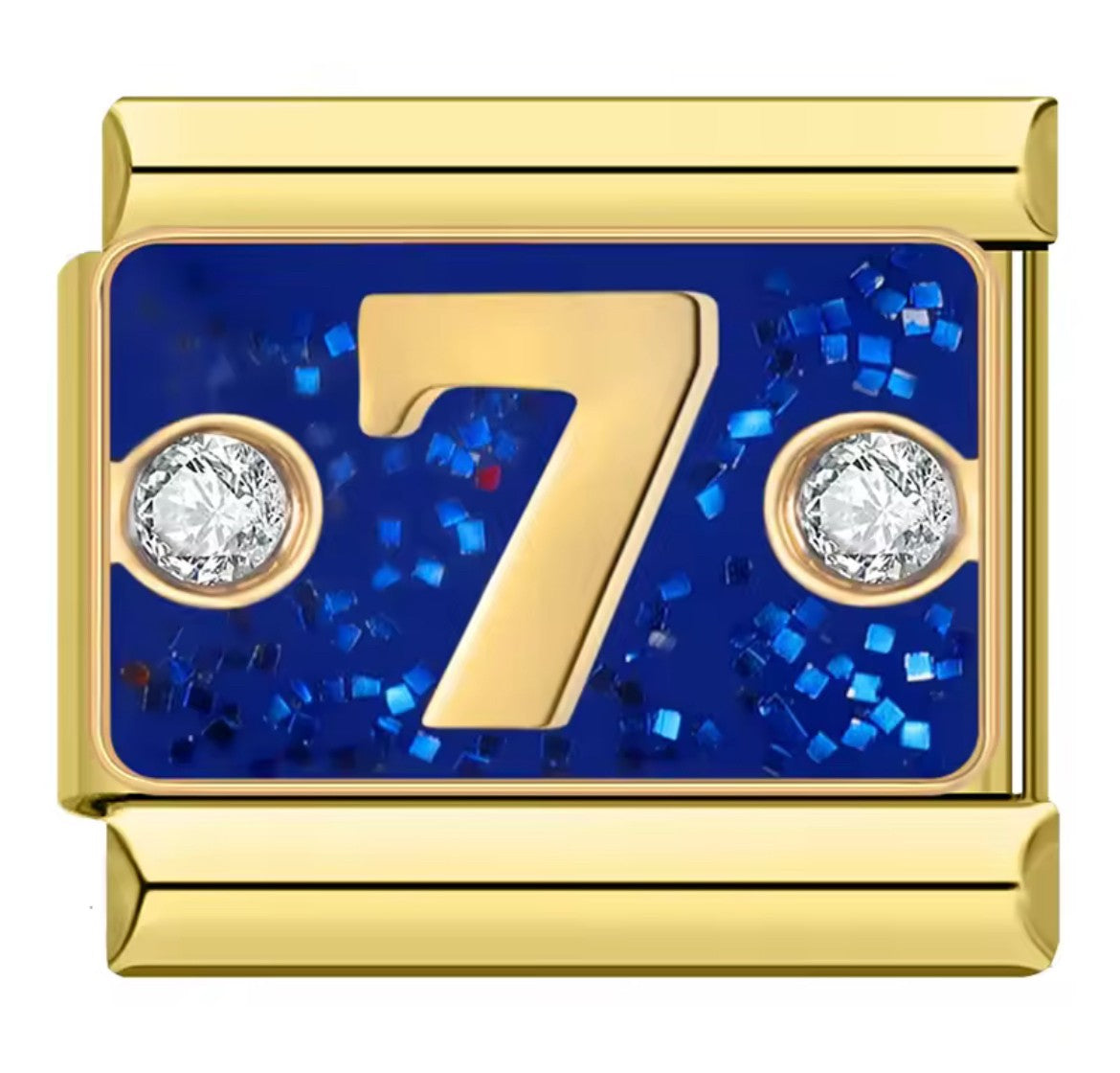 Number 7 Italy Charm Gold Link