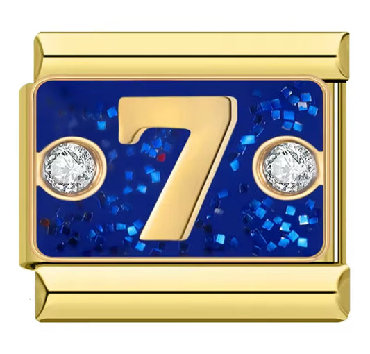 Number 7 Italy Charm Gold Link