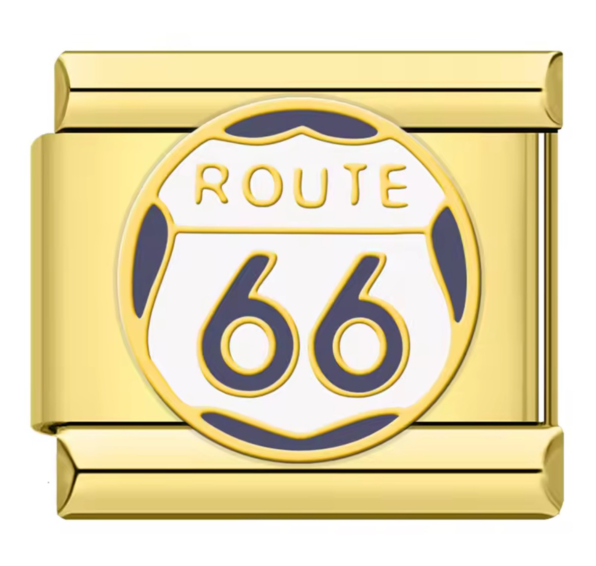 Route 66 Italy Charm Gold Link