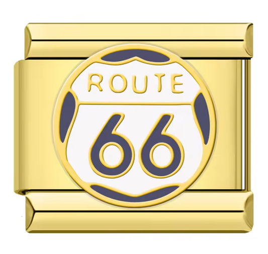 Route 66 Italy Charm Gold Link