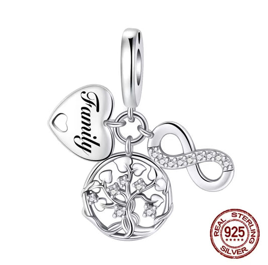 Family Infinity Triple Dangle Charm