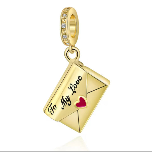 Love Letter Envelope Dangle Charm