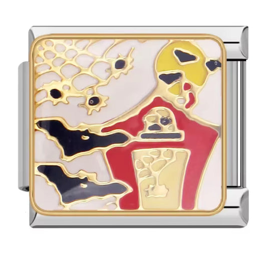 Halloween Italy Charm Silver Link