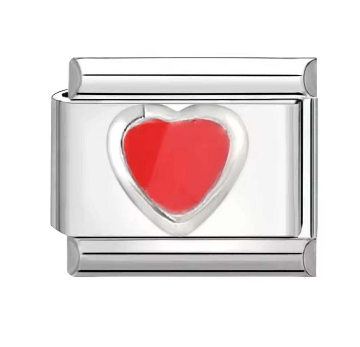 Red Heart Italy Charm Silver Link