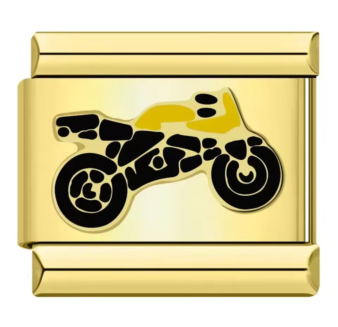 Motorbike Charm Gold Link