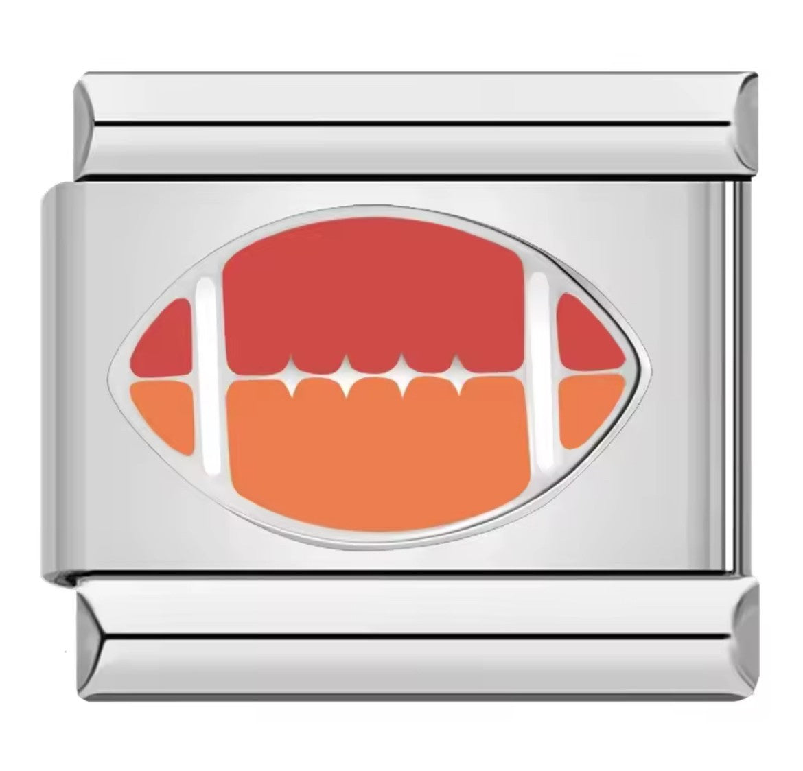American Football Italy Charm Silver Link