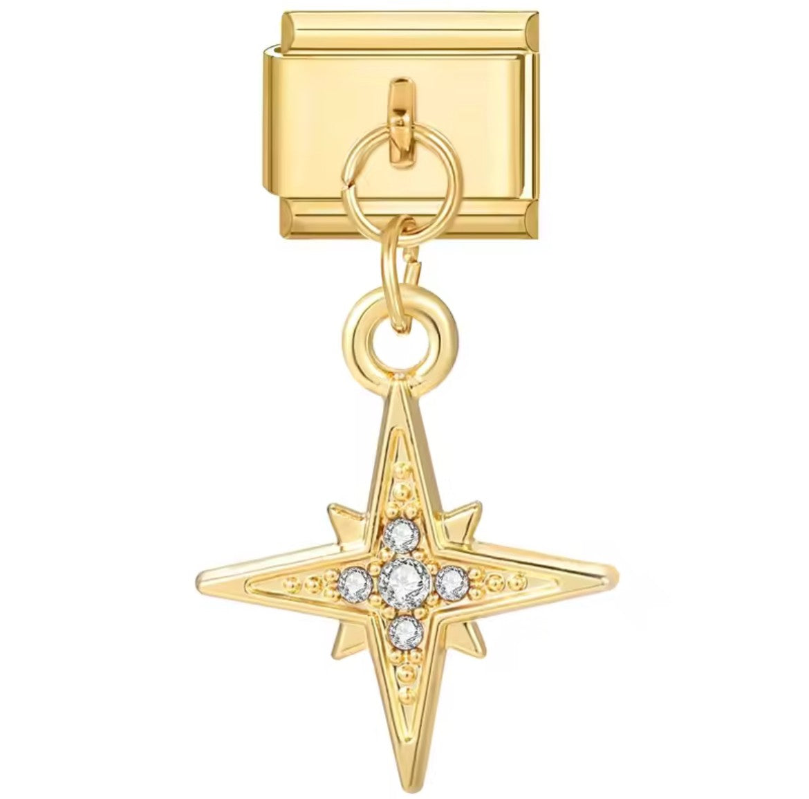 North Star Italy Dangle Charm Gold Link