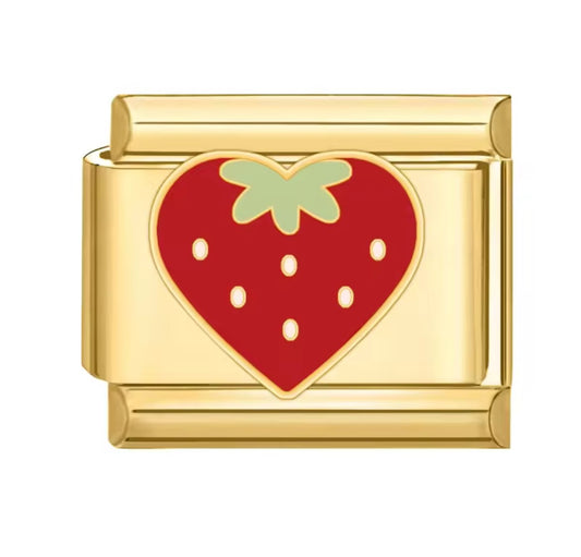 Strawberry Italy Charm Gold Link
