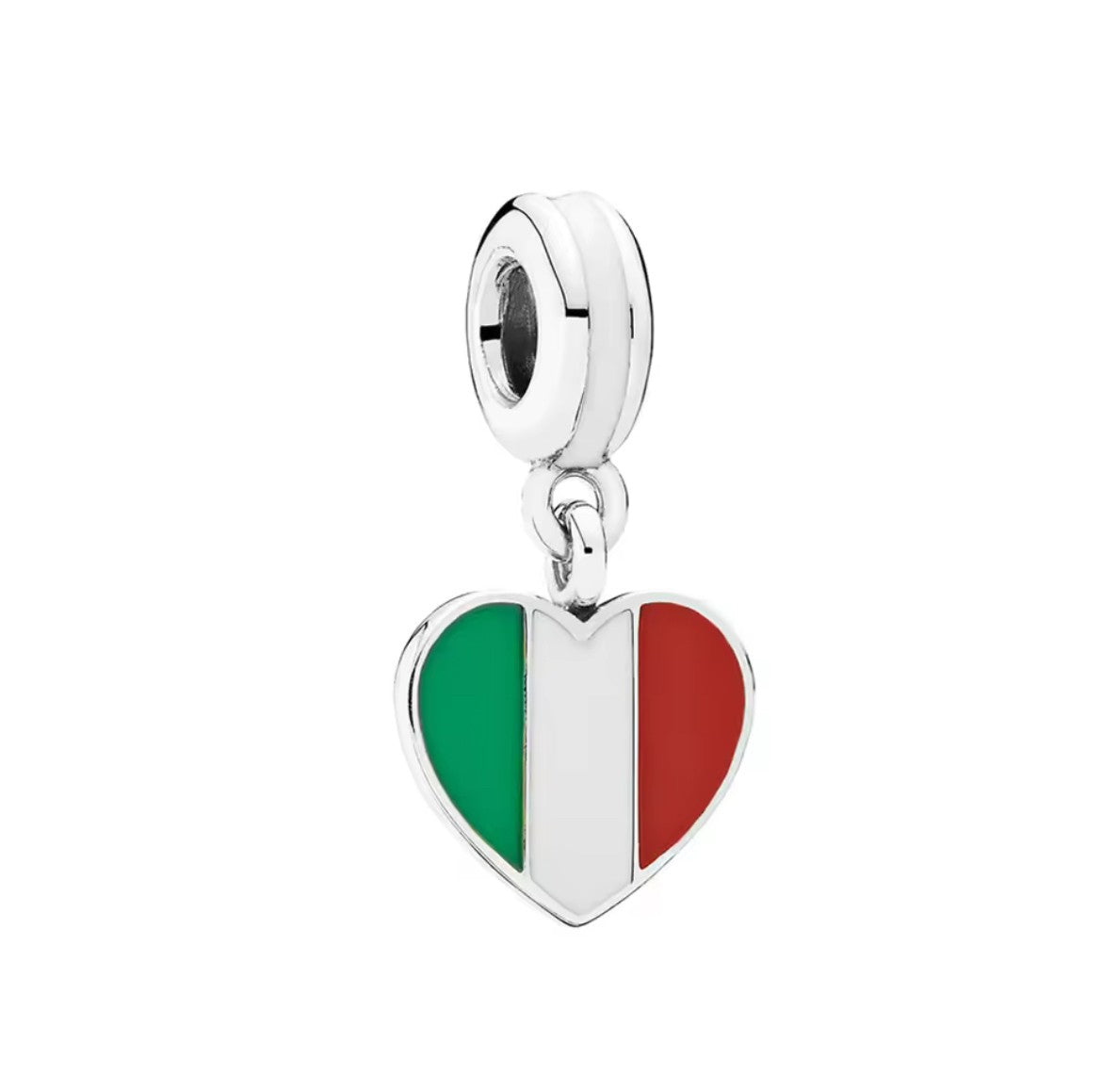 Italy Flag Heart Dangle Charm