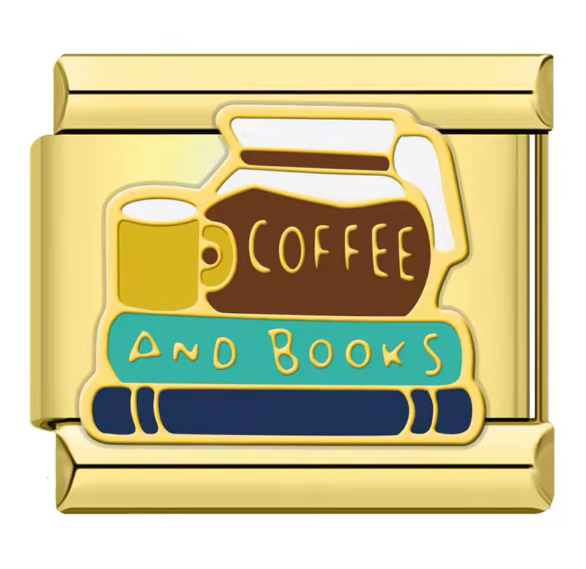 Coffee and Books Italy Charm Gold Link
