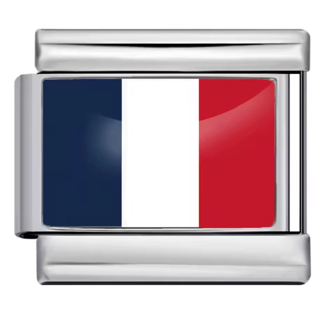 France Flag Charm Silver Link