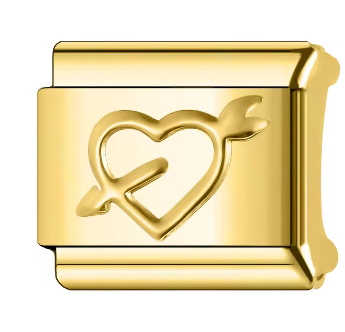 Heart Arrow Italy Charm Gold Link
