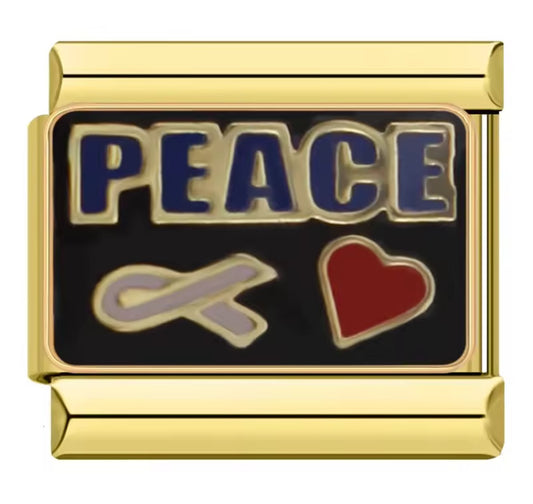 Peace Italy Charm Gold Link
