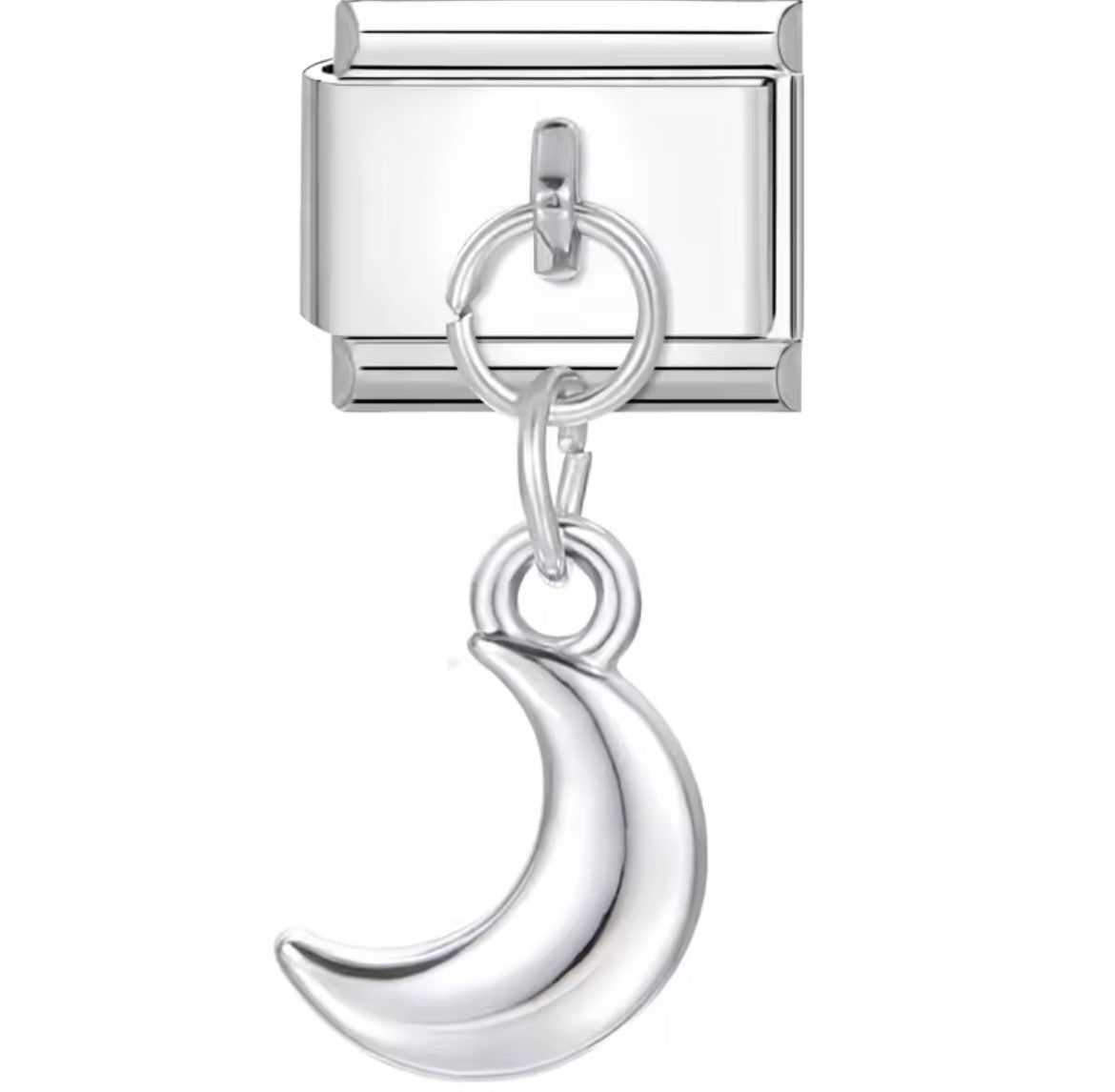 Moon Italy Dangle Charm Silver Link