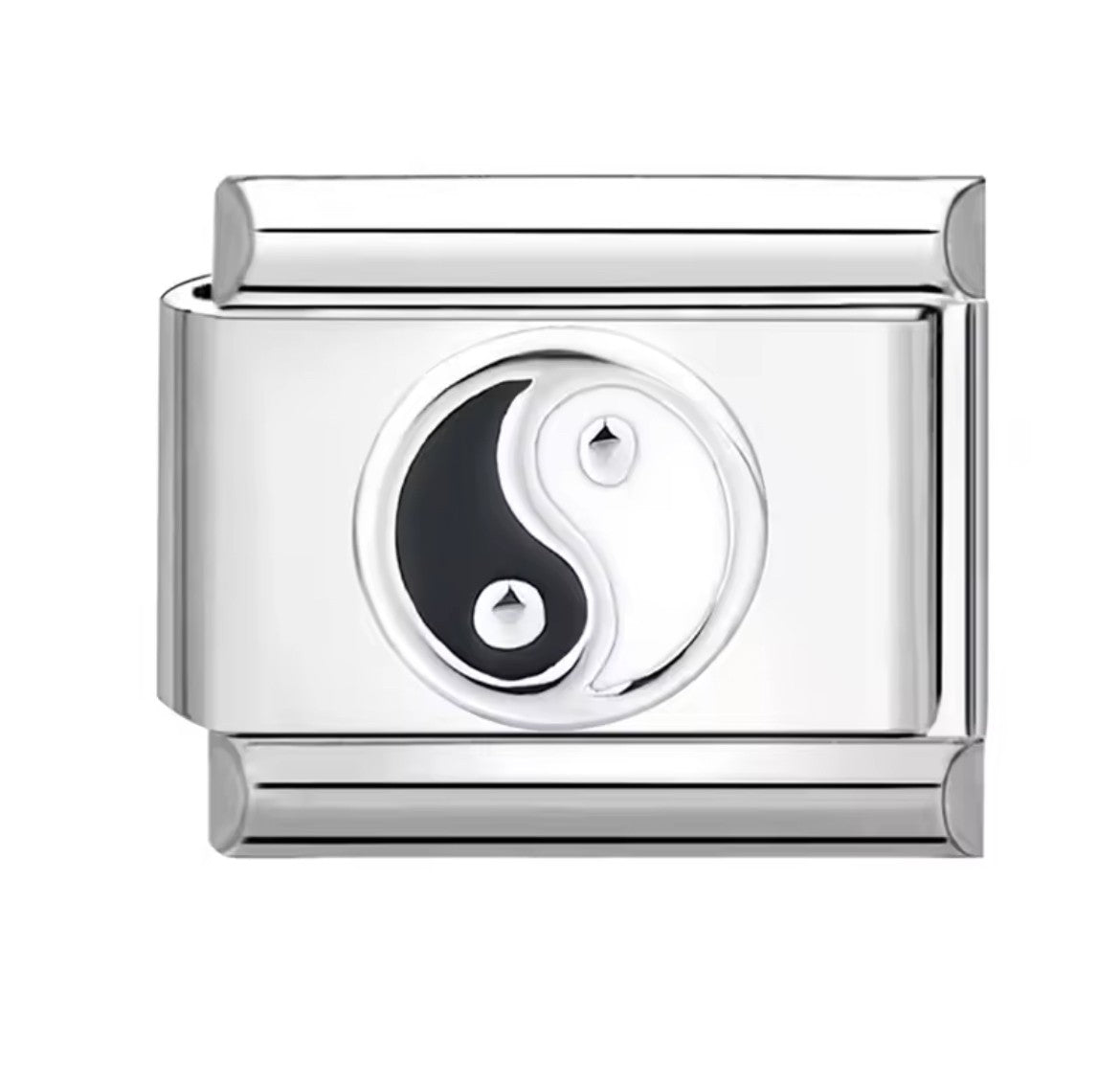 Yin Yang Italy Charm Silver Link