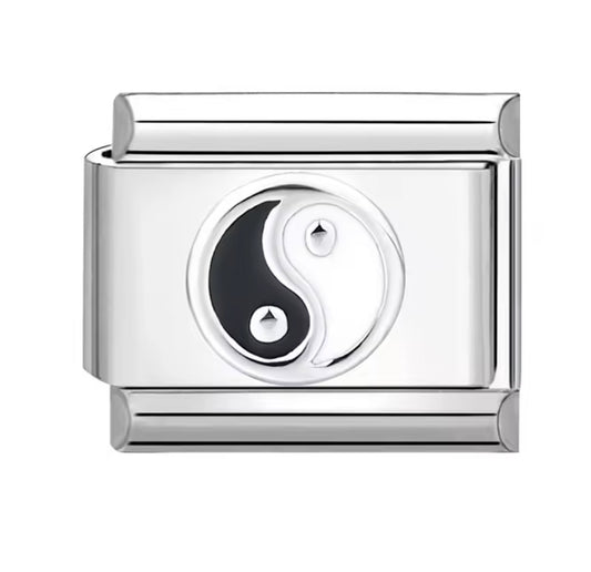 Yin Yang Italy Charm Silver Link