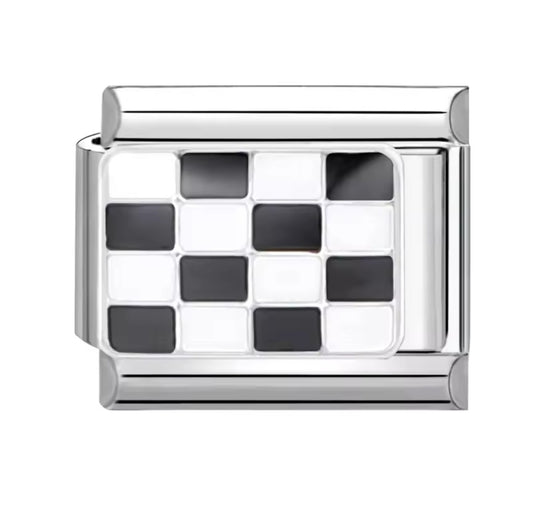 Raceflag Italy Charm Silver Link
