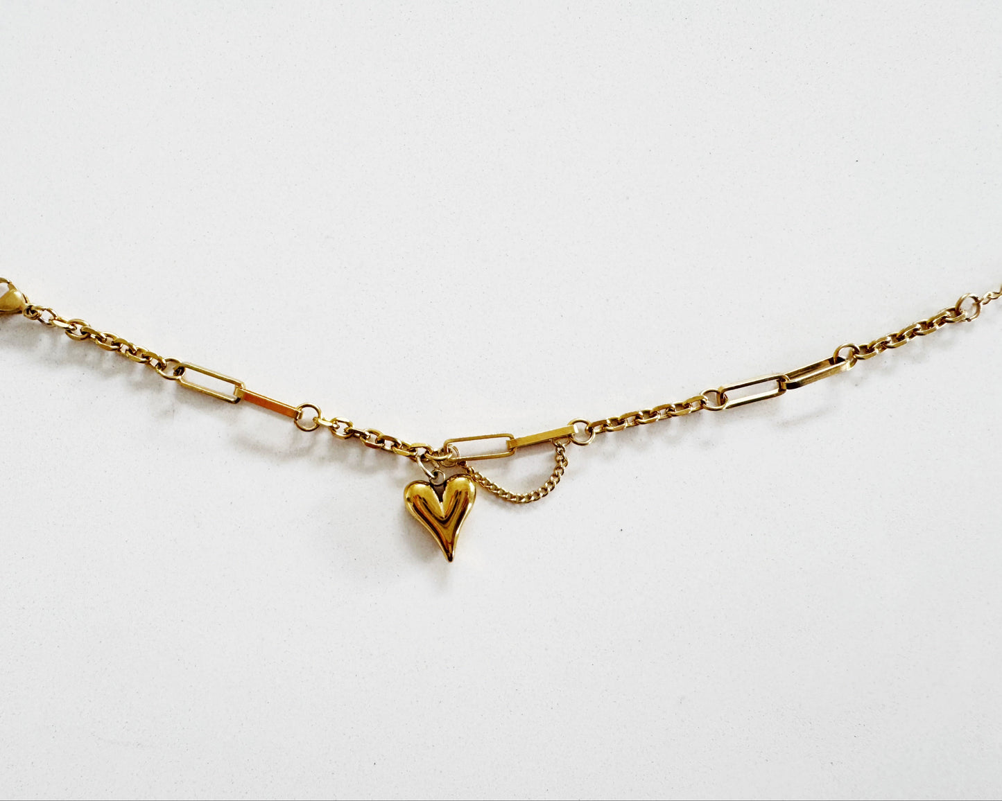 Gold Falling in Love Heart Chain Bracelet