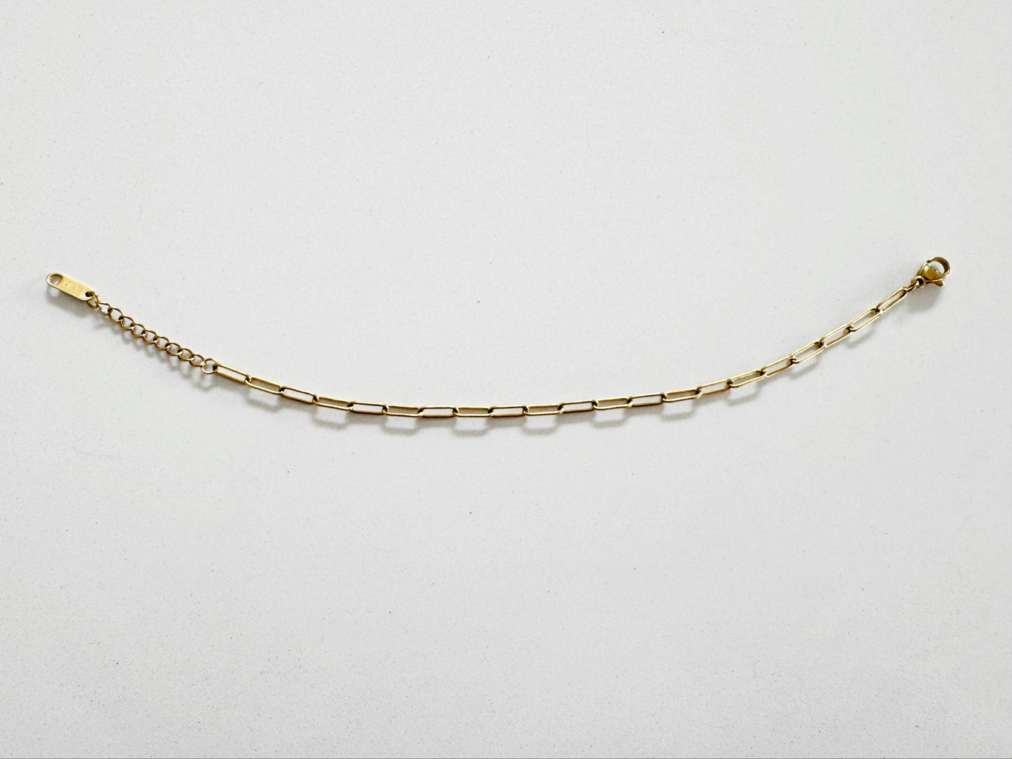 Gold Paper Clip Intertwine Chain Bracelet