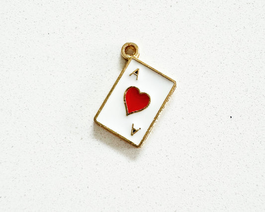 Ace Playing Card Heart Charm