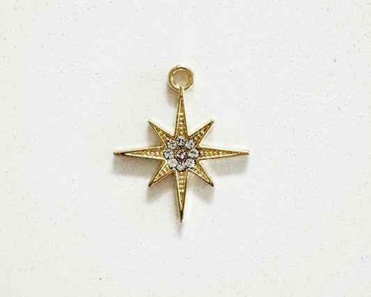 Gold Shining Star Charm