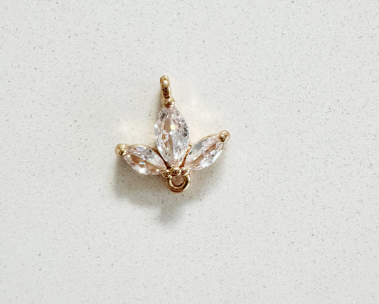 Diamonte Leaves Charm