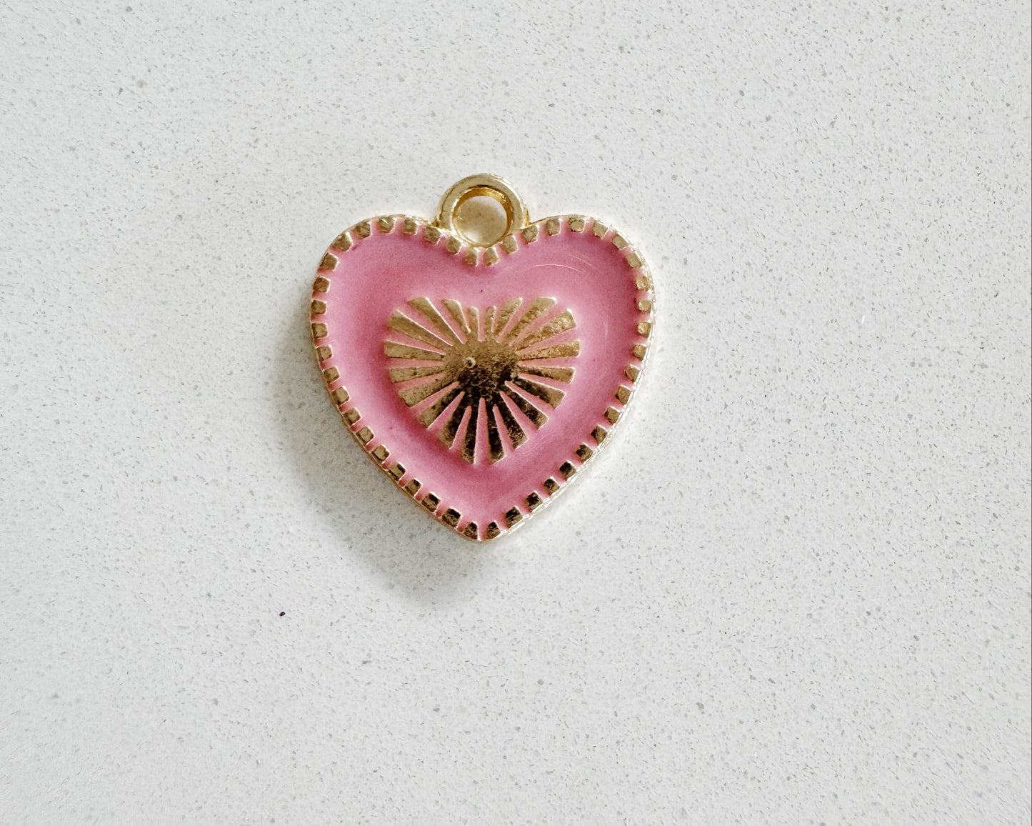 Pink Heart Initial Charm