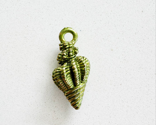 Green Beach Shell Charm