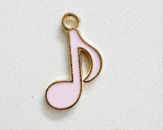 Pink Music Note Charm