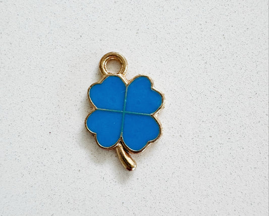 Blue Four Leaf Clover Charm