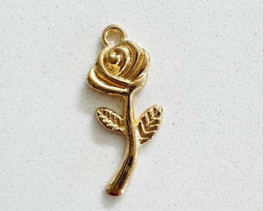 Gold Rose Charm