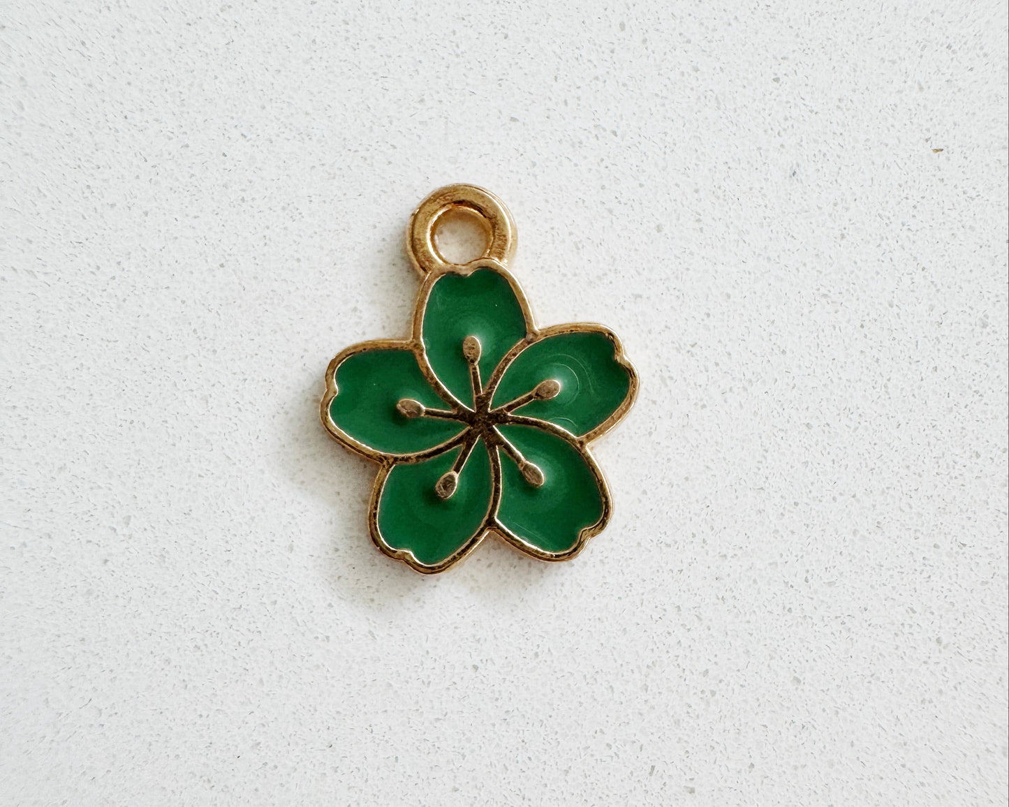Green Flower Charm