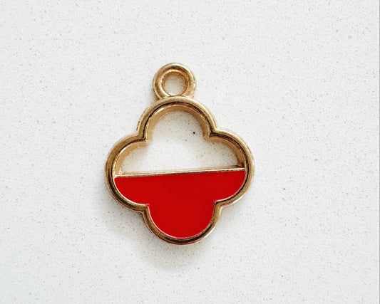 Half Red Clover Charm