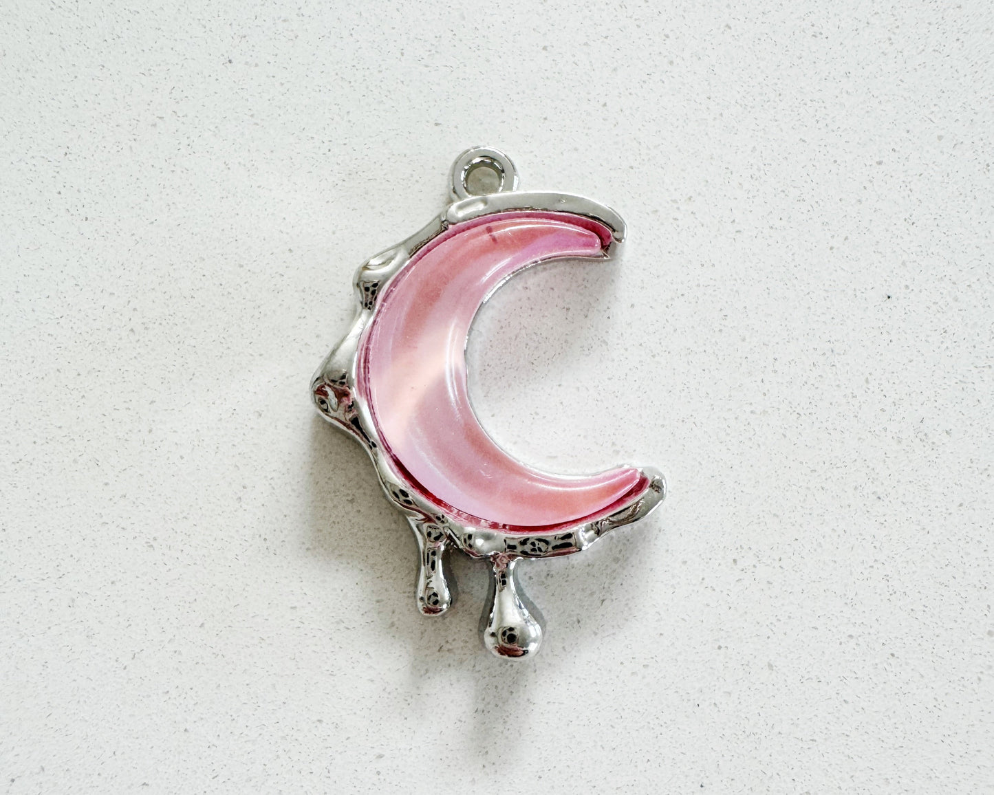 Pink Large Moon Charm