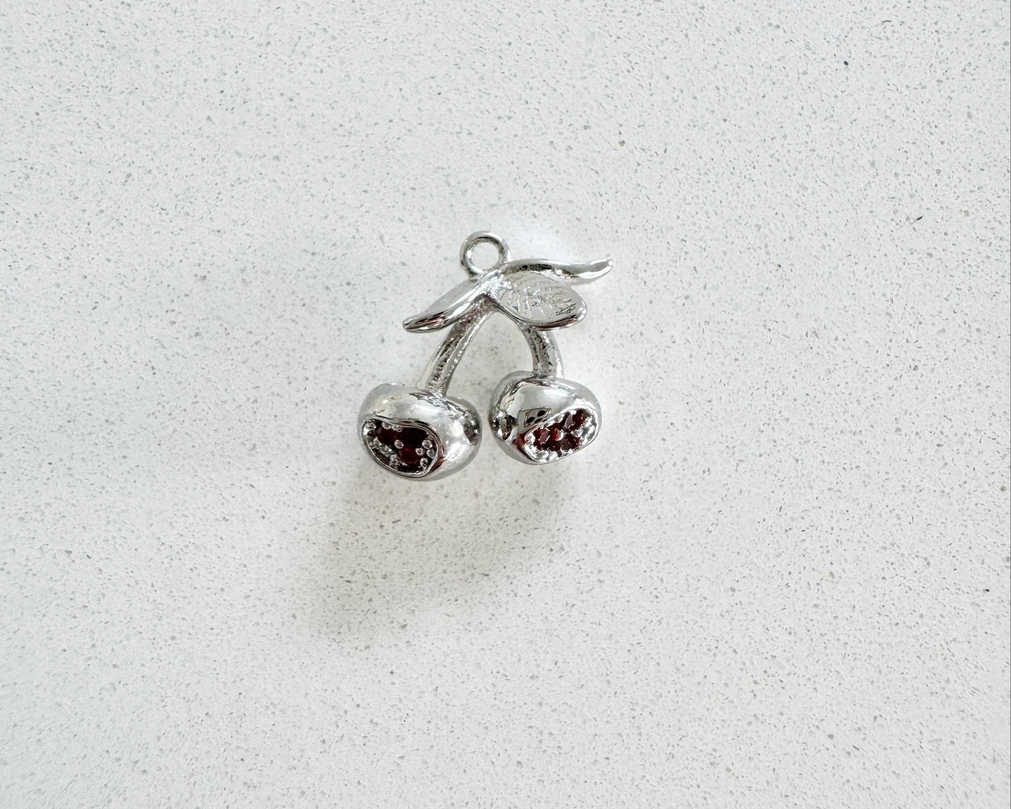 Silver Cherry Charm