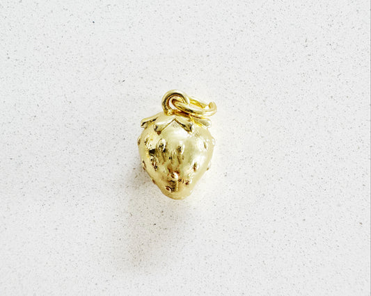 Gold Strawberry Charm