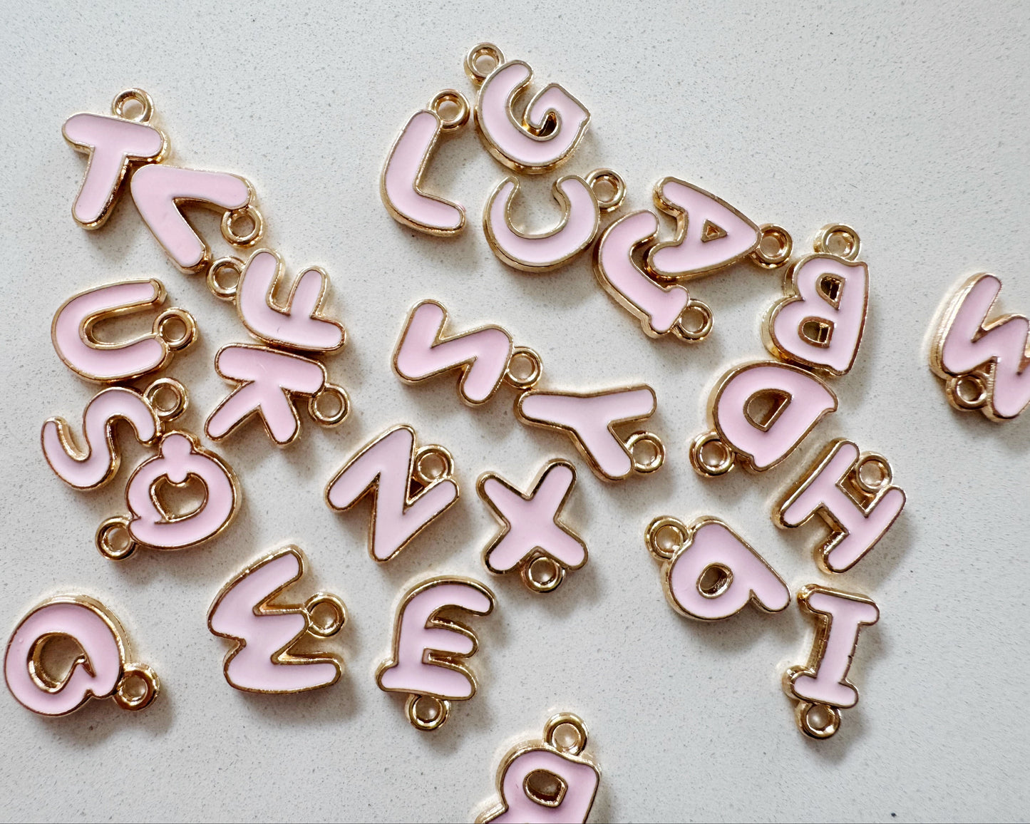 Pink Letter Charm